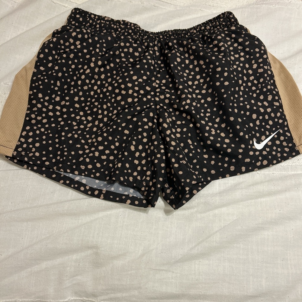 Kids Nike Black and Tan Polka Dot Shorts